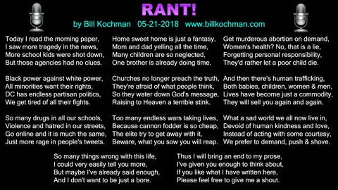 RANT! -- an original song by Bill Kochman.