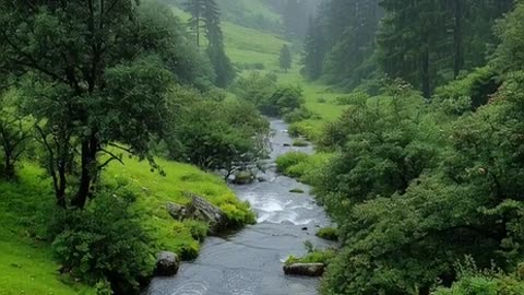beautiful view nature under rain