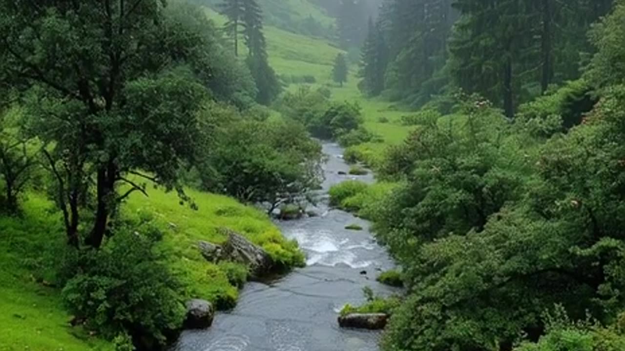 beautiful view nature under rain