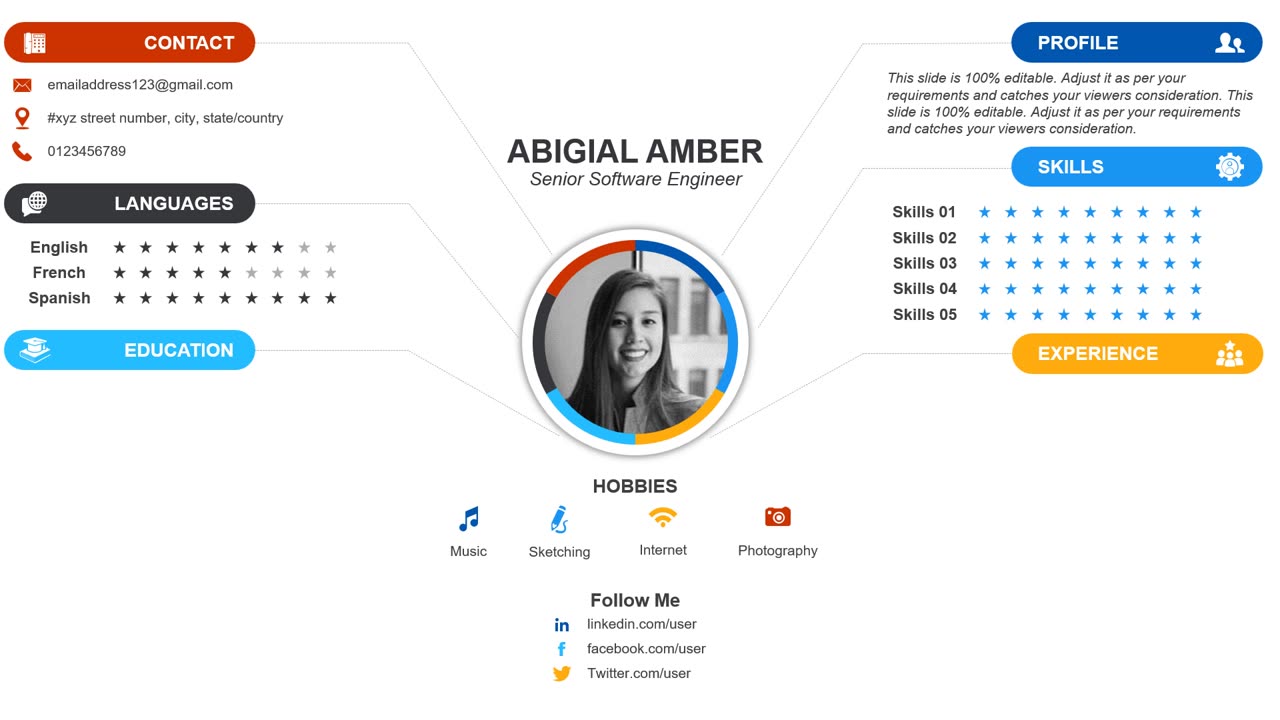 Visual Resume PowerPoint Design