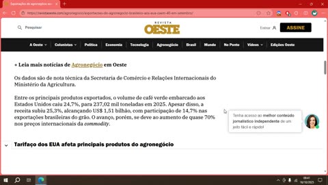 Exportações do agronegócio aos EUA caem 40% em setembro.mp4