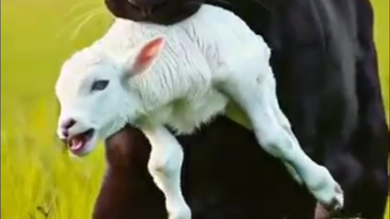 Black panther attack on baby claf cow