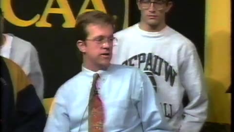 February 28, 1993 - DePauw Coach Bill Fenlon & Players Celebrate NCAA Tourney Selection