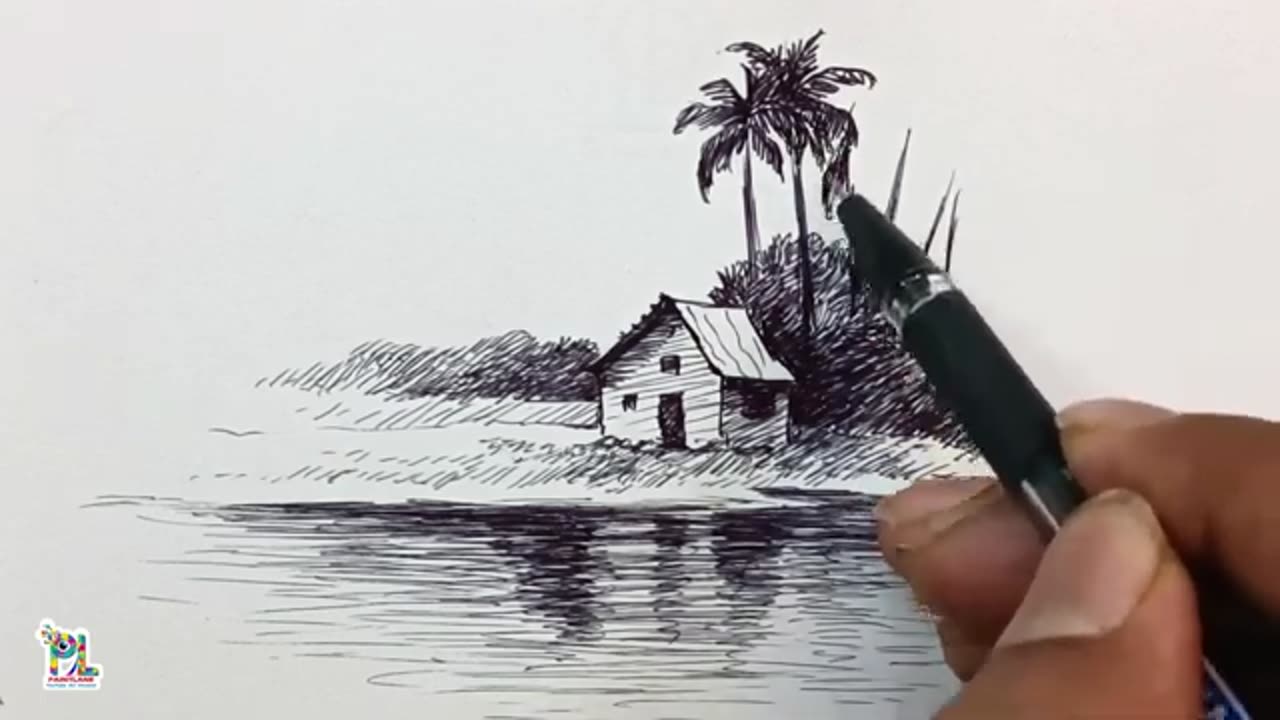 How to draw Pen Drawing Scenery Art