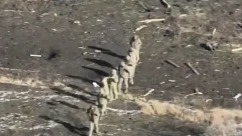 Large Group of Russian Soldiers Come Out Waving White Flag