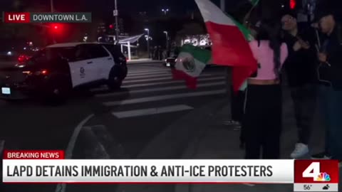 NBC NEWS LA : 12 Hours of Protests In LA vs I.C.E. Deportations; Some Arrests Made