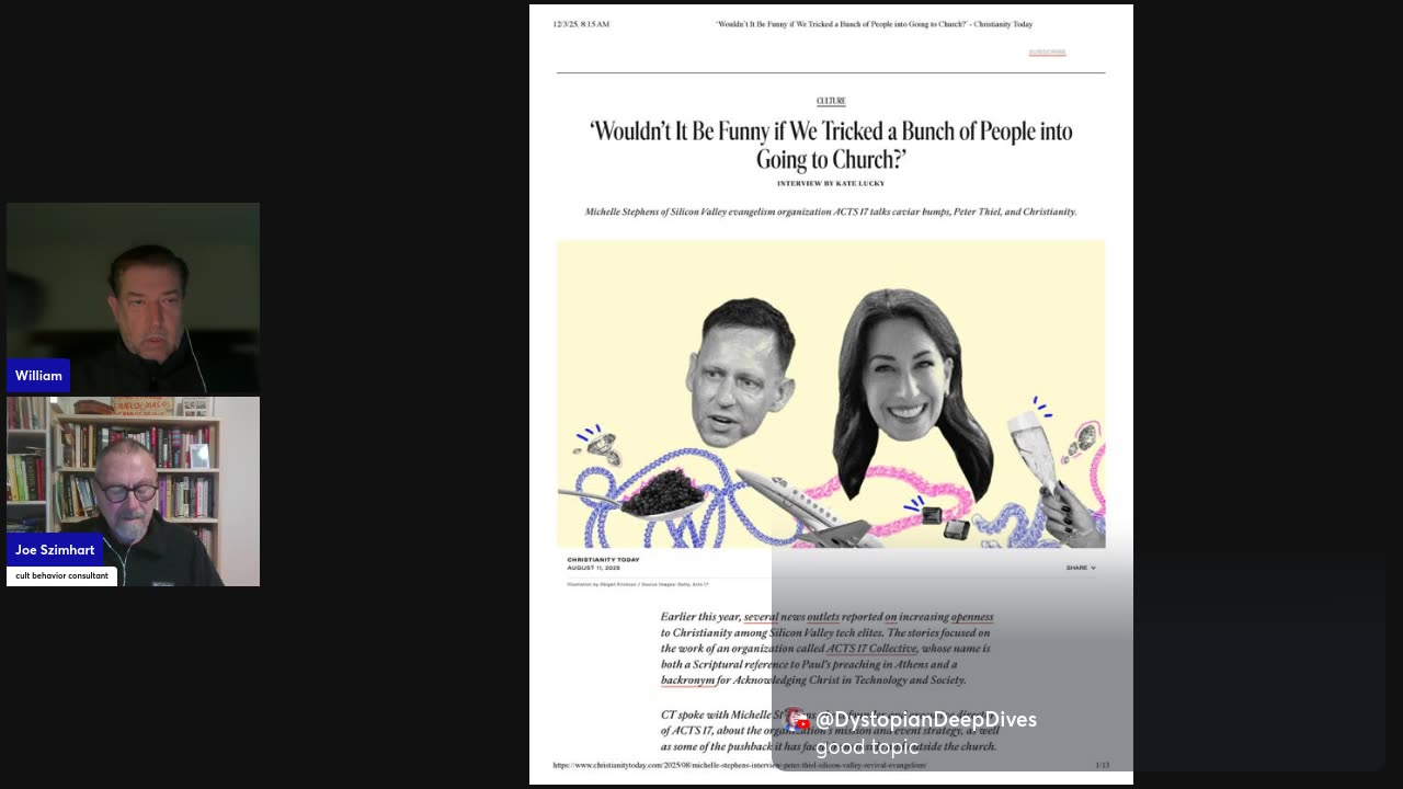 Peter Thiel's Antichrist with Cult Deprogrammer Joe Szimhart.