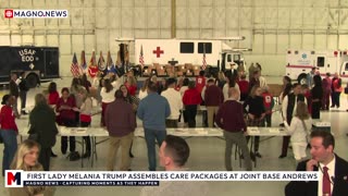 🇺🇸 First Lady Melania Trump Thanks US Troops by Making Care Packages at Joint Base Andrews [LIVE]
