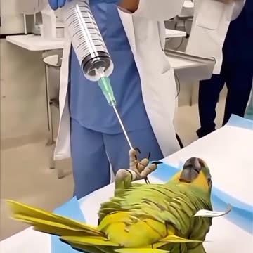 Doctor Brings Giant Syringe… Parrot Screams About Likes! 🤣🔥 #papagoiecho #parrot #funny #birds