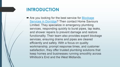 Best Blockage Services in Dorridge