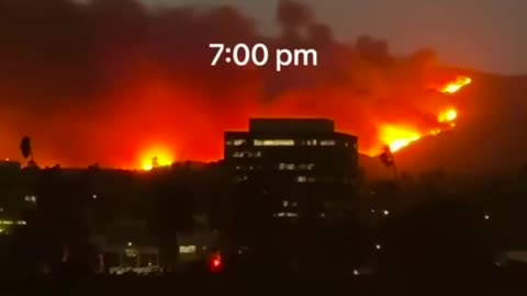 1 day timelapse of the fires in Pacific Palisades.