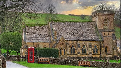 Picturesque English Village under Storm and Heavy Rain | Cotswolds England Countryside