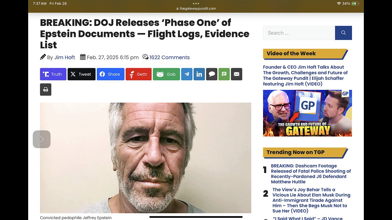 BREAKING: DOJ Releases ‘Phase One’ of Epstein Documents — Flight Logs, Evidence List