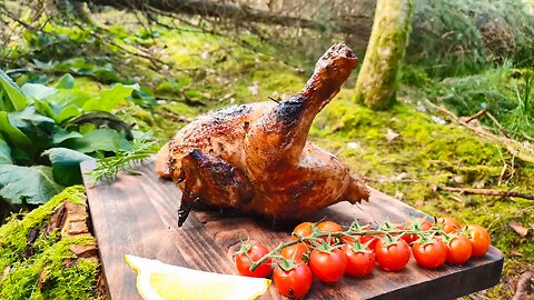 🔥Golden Roast Chicken in the Wild🔥 Relaxing Campfire Cooking GeniusSri