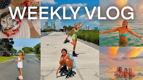 weekly vlog Florida beach sunsets and roller skating with friends