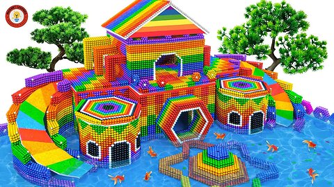Build a modern playground with a swimming pool for HAMSTERs using magnetic balls!
