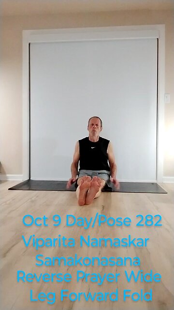 Viparita Namaskar Samakonasana / Reverse Prayer Wide Leg Forward Fold