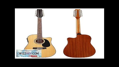 Electric Acoustic Guitar 12 String Natural Cutaway 41 Inch Folk Guitar High Review