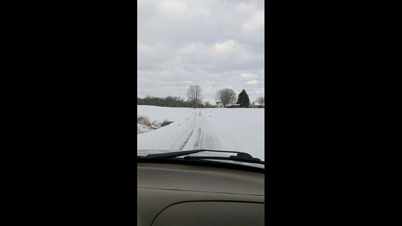 Driving down the road to our driveway