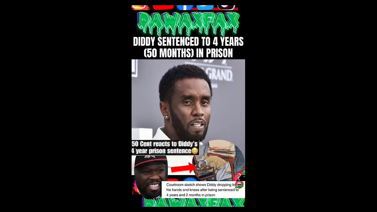 #DIDDY SENTENCED TO 4 YEARS (50 MONTHS) IN PRISON #50CENT reacts to #PDiddy being sentenced to 4 ye