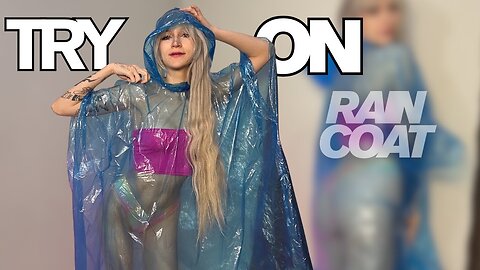 [4K USA] Blue Raincoat Try-On Review | Calm & Elegant Look