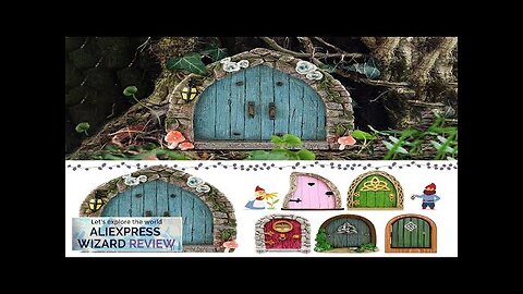 Wood Miniature Fairy Gnome Window Door Elf Home Creative Tree Door Home Review