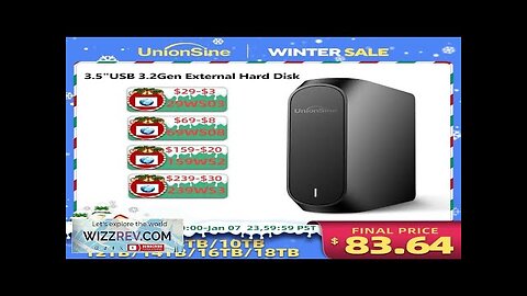 UnionSine 4TB 8TB 10TB 12TB 16TB 18TB 3.5"USB 3.2Gen External Hard Disk Review