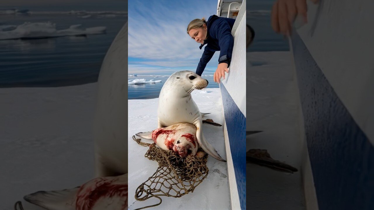 A touching story about a mother seal calling for help from the sailors on the ship to save her baby.