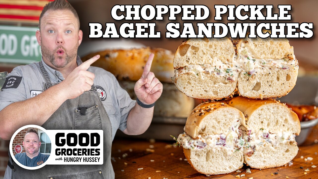 Chopped Pickle Bagel Sandwiches on a Blackstone Griddle