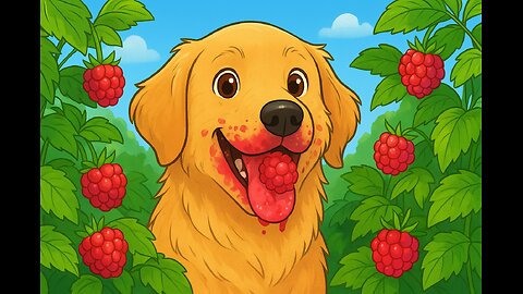Puppy Eats Raspberry& BECOMES One!