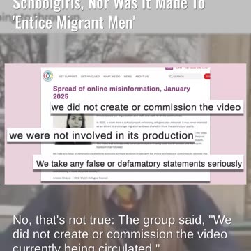 Fact Check: Welsh Refugee Council Did NOT Create Video Featuring Schoolgirls To Entice Migrant Men