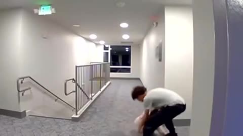 It's a good thing she didn't choose the stairs