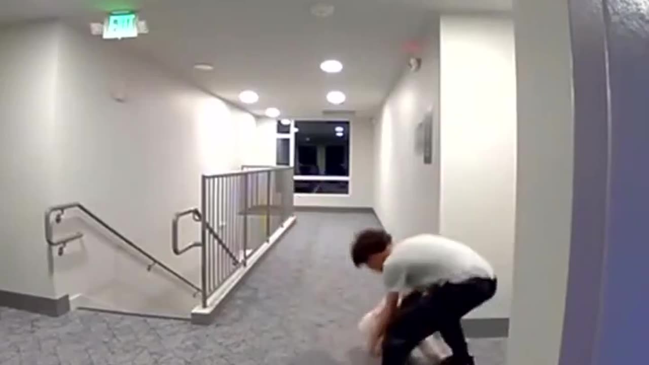 It's a good thing she didn't choose the stairs