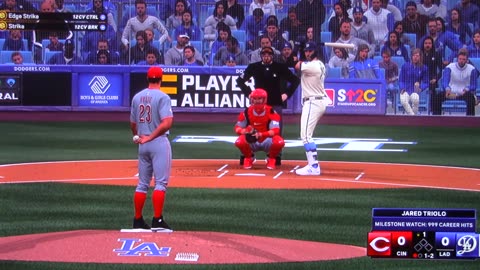 MLB The Show: Cincinnati Reds vs Los Angeles Dodgers (Hulse Strikes Out Side In 1st)