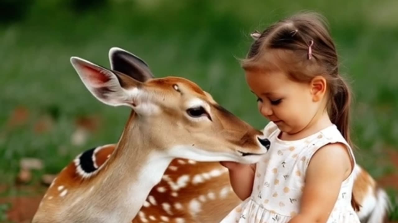 Kids' First Deer Encounter" "Pure Innocence: When Children Befriend a Wild Deer"
