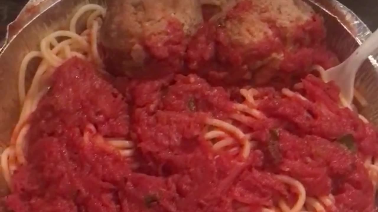 Nice Spaghetti and Meatballs From Carlo’s of Middle Village, Queens in New York City