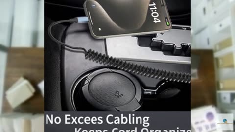 Coiled USB C Cable, 2Pack Retractable 3ft USB Type C Charger Cable Apple CarPlay