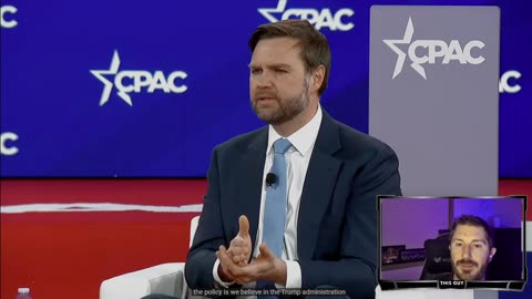 This Guy Reacts to JD Vance at CPAC 2025