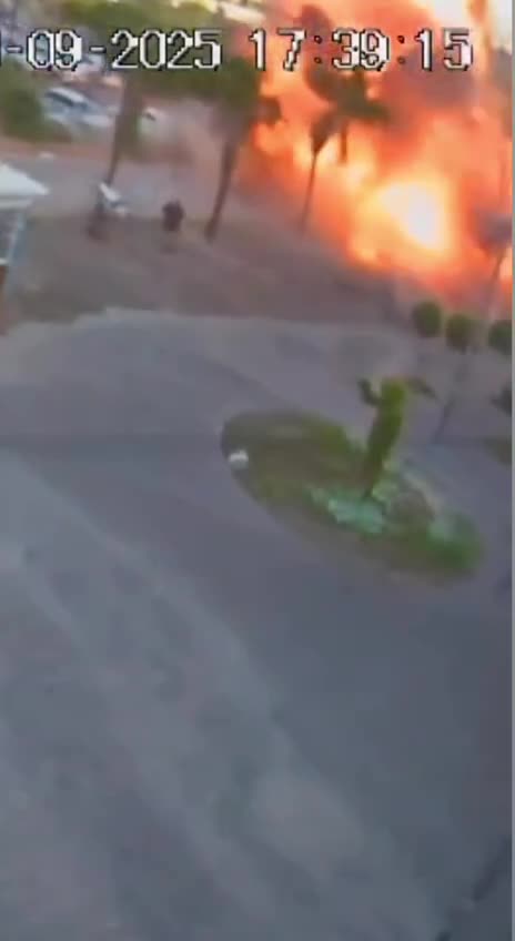 dramatic moments of the drone crash in Eilat