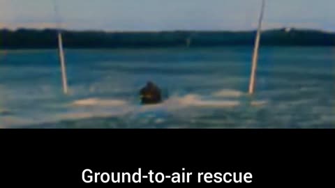 Ground-to-air rescue sky hook thrilling #Colourized footage 🪂 🚁 🌅 🎥