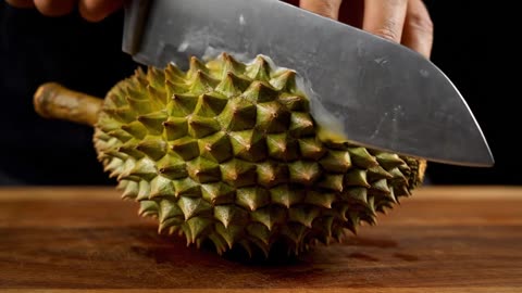 Durian Cut in Front of Camera 😱 | Neon Yellow Inside!