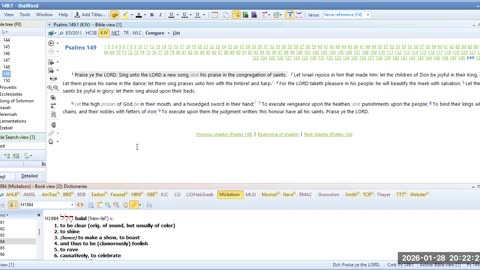 Bible study Psalms 148, 149 & 150