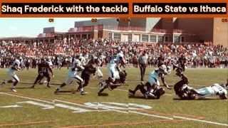 Prototype 307: Buffalo State's Shaq Frederick with the tackle vs Ithaca