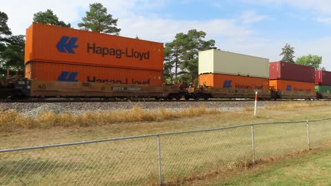CSX Container train going through Bloomdale, Ohio