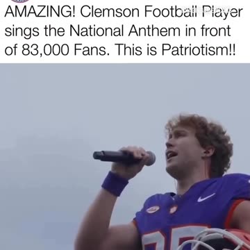 CLEMSON FOOTBALL PLAYER SINGS NATIONAL ANTHEM 🇺🇸