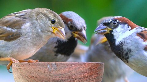 Just a House Sparrow Breakfast with Mild Chirping