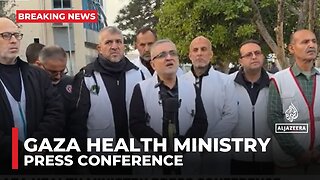 Gaza health ministry press conference: Officials speaking after Israeli attacks on hospitals