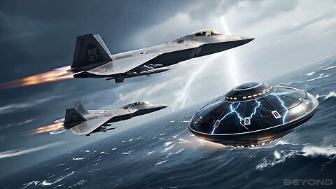 Jets Chase UFO over a Stormy Ocean
