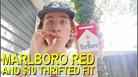 Smoking a Marlboro Red Cigarette + $10 Thrifted Fit