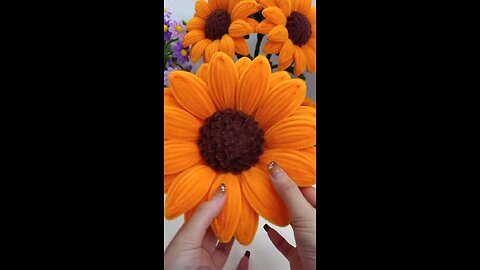 Super large 3D sunflower, inspiration mom#pipecleanerflowers #pipecleanerart#tutorial #flowers #DIY